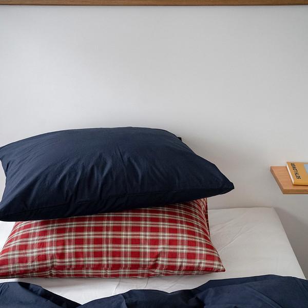 네이비 베개커버