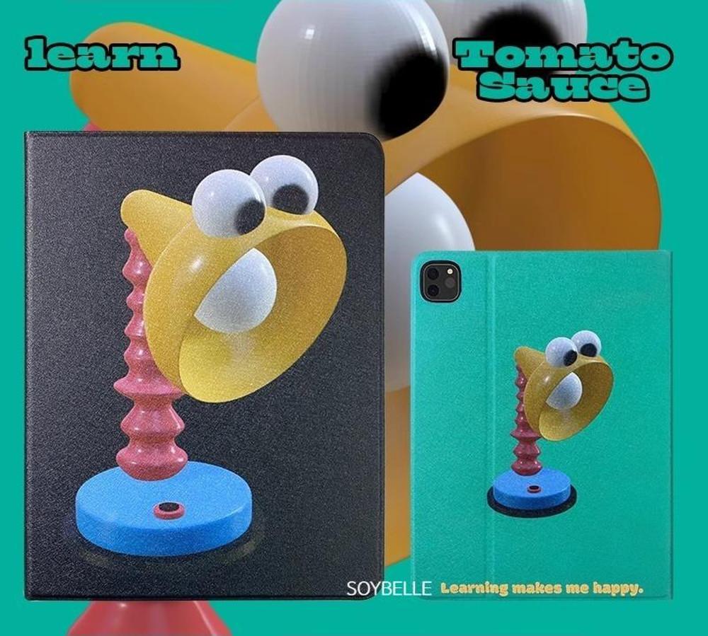 소이벨 2COLOR 귀여운 램프 아이패드케이스 아크릴 삼단 접이식 커플 펜슬수납 가능