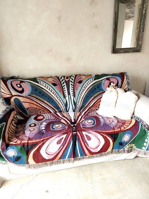 나비 빈티지 블랭킷