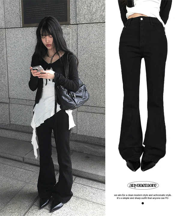 [골반패드/기장선택🖤/숏,롱] 리벤 슬림핏 부츠컷 팬츠