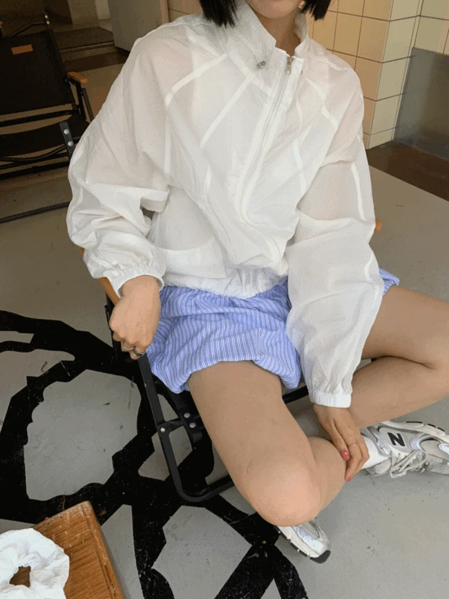 [초경량/5color] 시스루 여름 라이트 크롭 윈드브레이커 바람막이