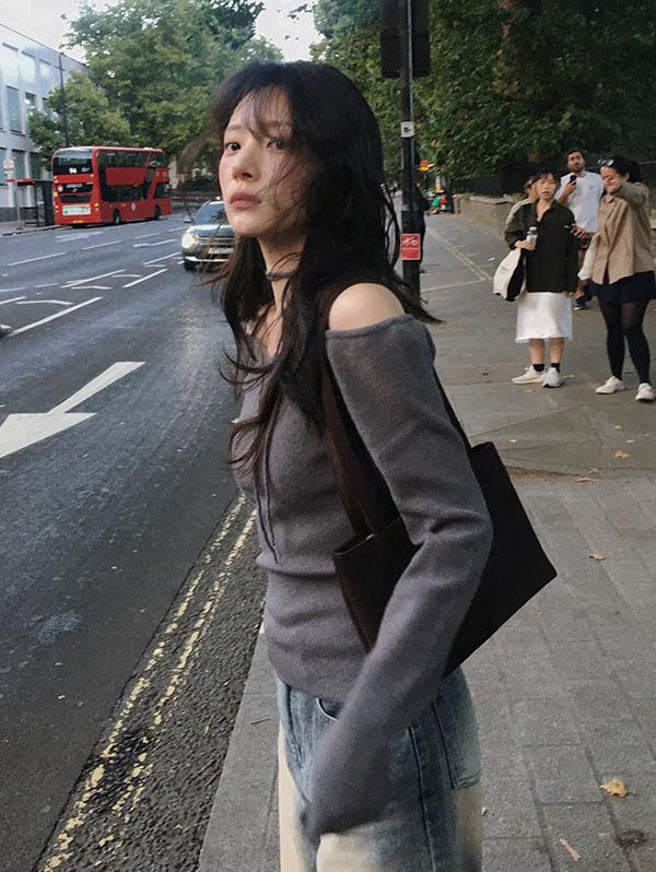 슬로우앤드 [✨리얼여리핏] made. 온오프 타이홀터넥 슬림니트 - 7 color