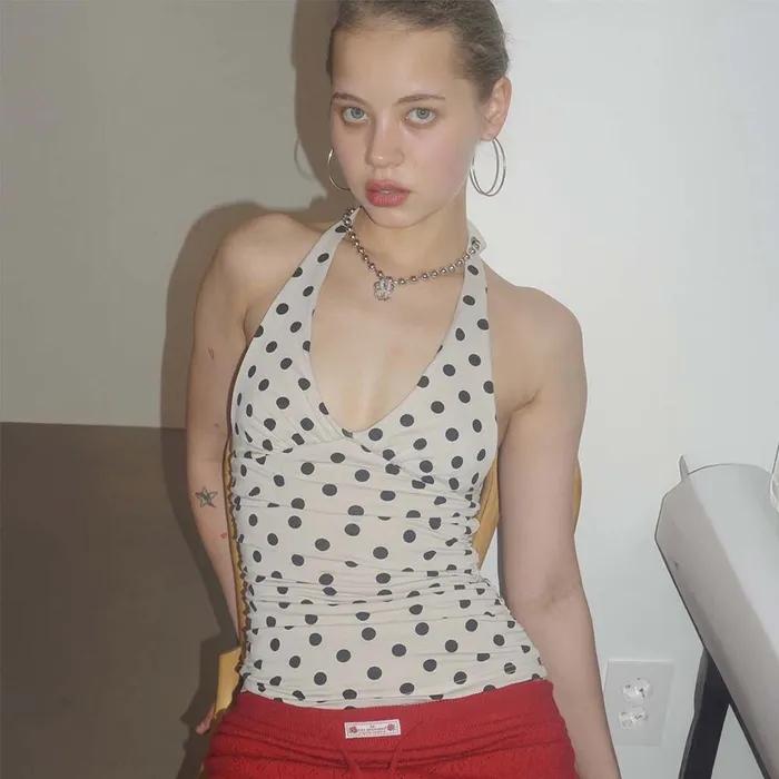 Dot Halter Top Raw