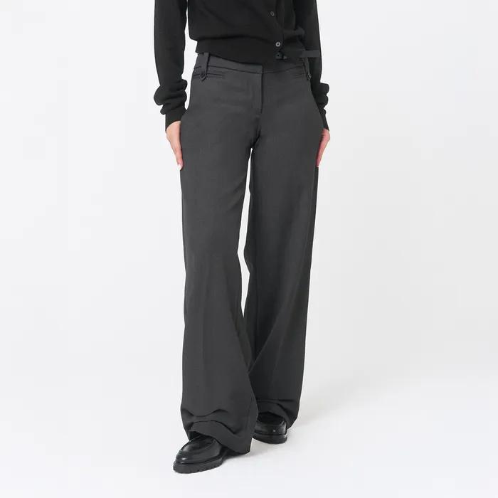 Tuck detail slacks pants CHARCOAL