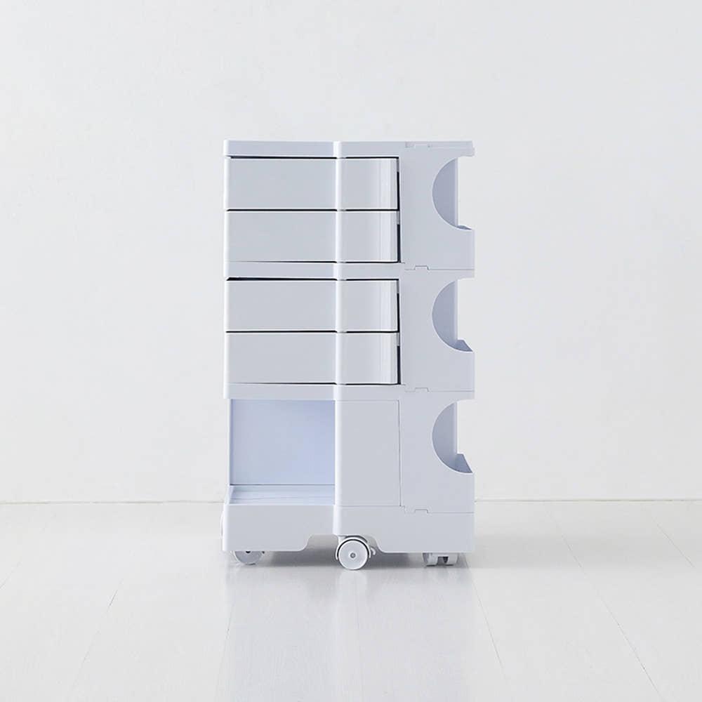 [트롤리카트 FILSTEM S 색상 랜덤 증정]빙그리 회전서랍 트롤리 4단 화이트