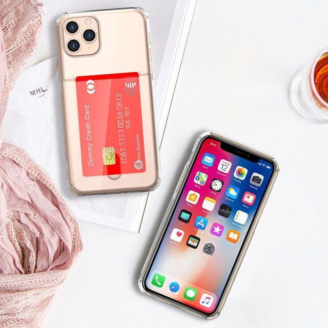 [1+1] 카드 수납 범퍼 에어쿠션 투명 핸드폰 케이스 아이폰13 프로 맥스 12 미니 아이폰 11xr xs se2 갤럭시 노트20 S21 S20 울트라 A32 A42 A52 A72 A82 퀀텀2 A31 A51 A71