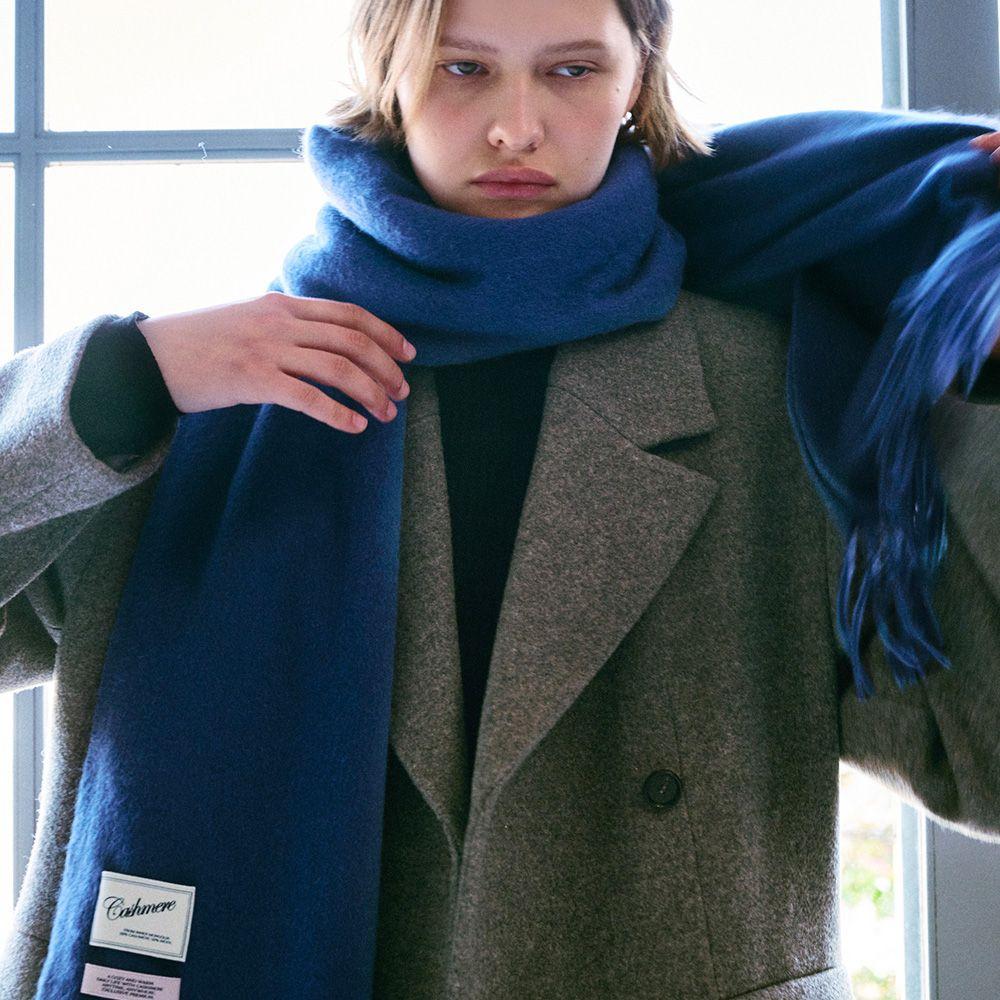 Cashmere Wool Blended Wide Muffler NEX4WFB30