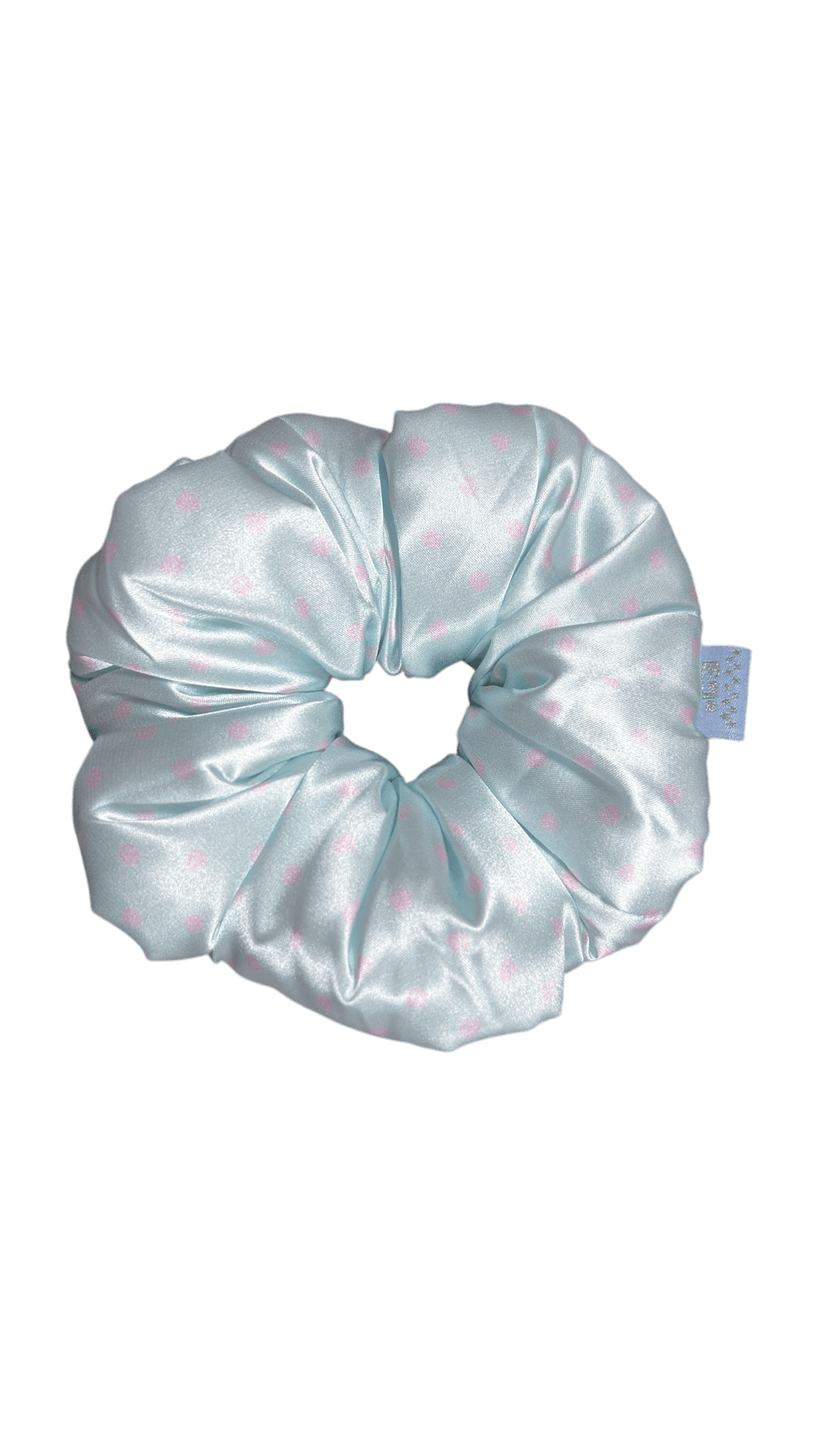 193 Pillow scrunchie (sky blue dot)