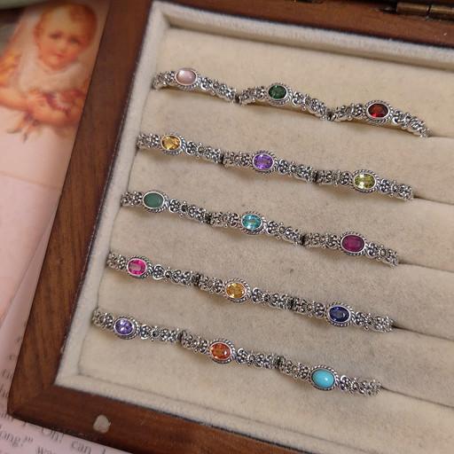 데일리한 쁘띠 천연석 엔틱 디테일 원석반지 우정반지