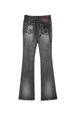 [아이브 원영 착용/6차재입고]ROSE BOOTS CUT DENIM # BLACK - 달링유어배드