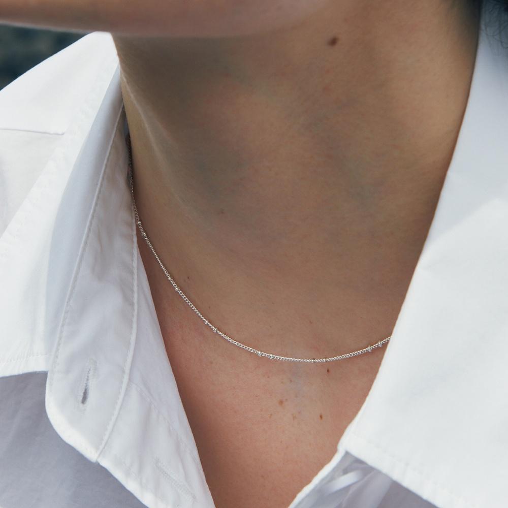 [925 silver] Un.silver.72 / boule necklace (2 color)
