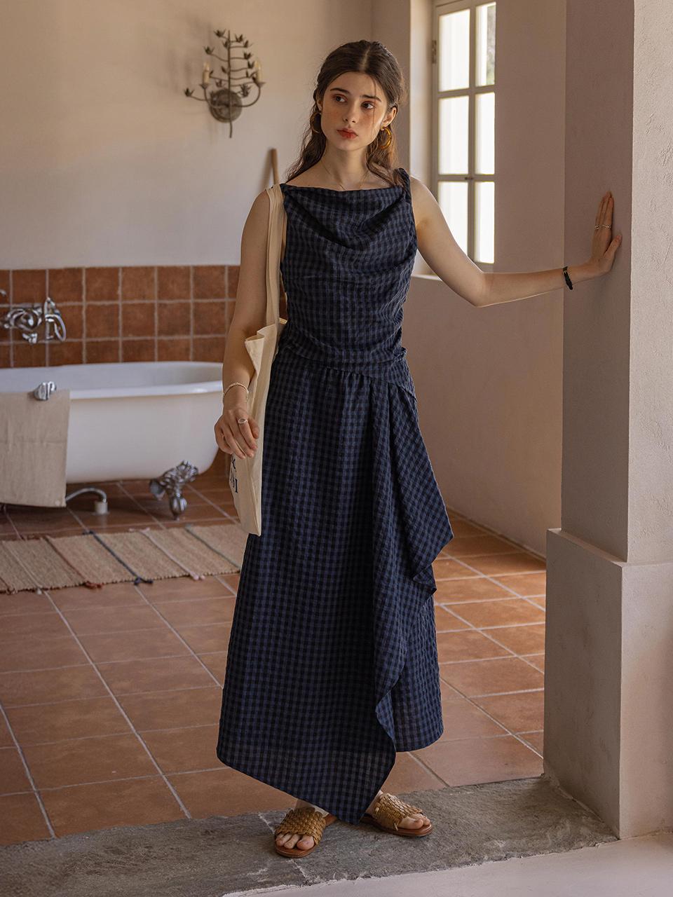 데일리아트 7/17예약배송_DA_Vintage French swing neck dress DA_Vintage French swing neck dress