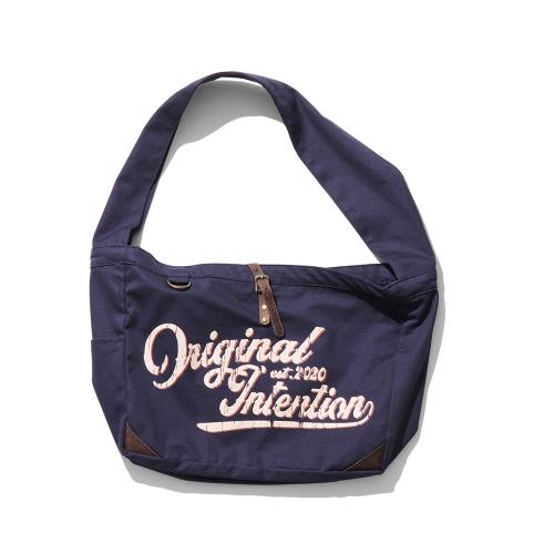 Original Intention Point Leather Mail Bag Navy