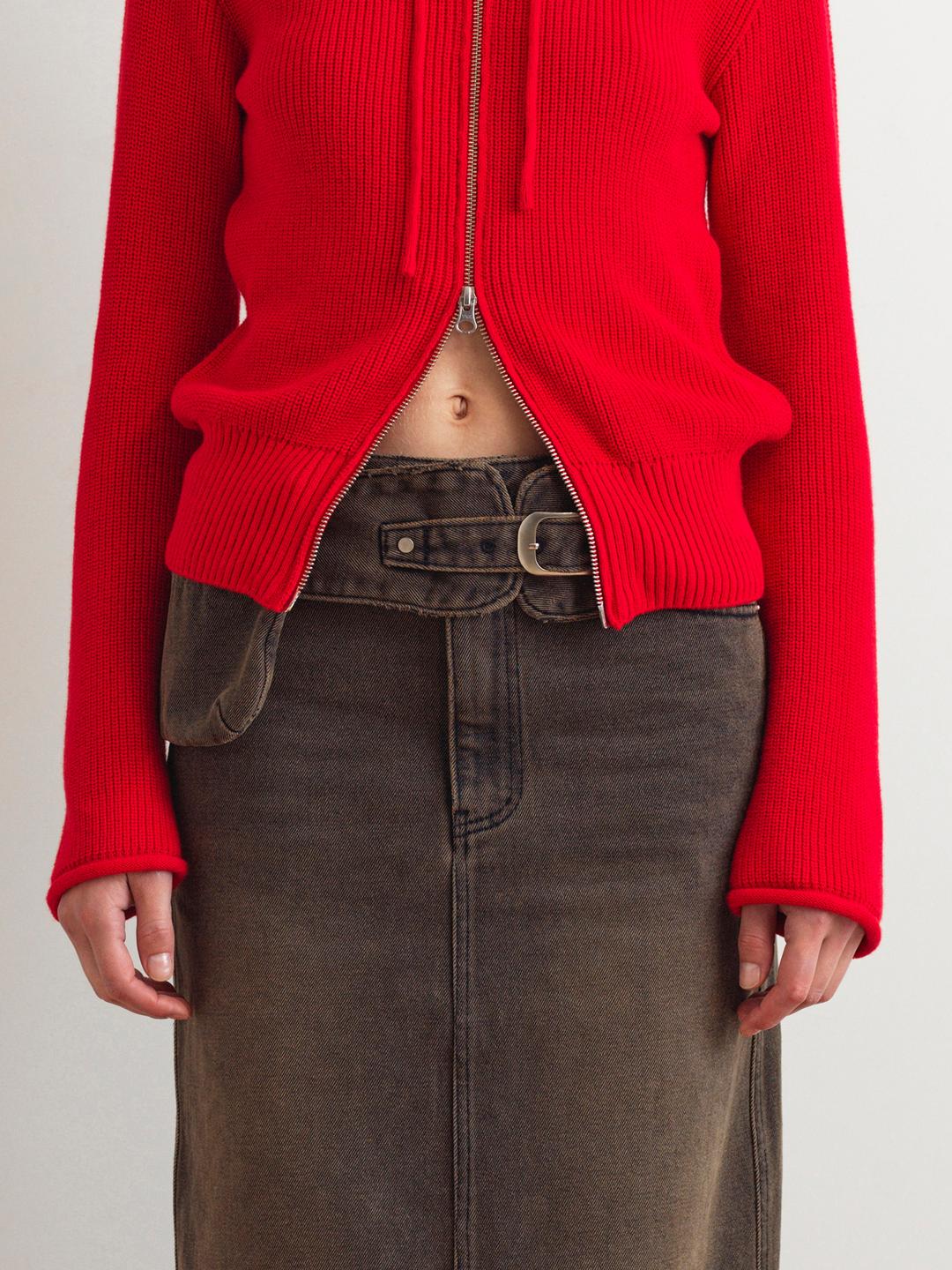 [1st Reorder] POCKET DENIM BELT - BROWN