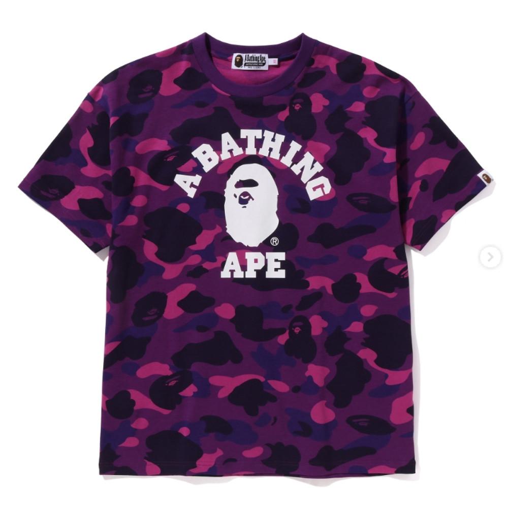 [베이프정품] 반팔티 레이디스 우먼 베이프 컬러 카모 컬리지 티 LADIES' BAPE COLOR CAMO COLLEGE TEE