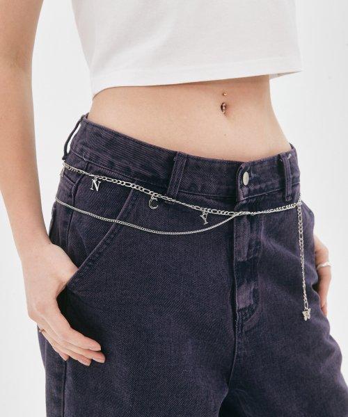 [NF] 팬실리 레이어드 체인 벨트 (SILVER)_F22QE801