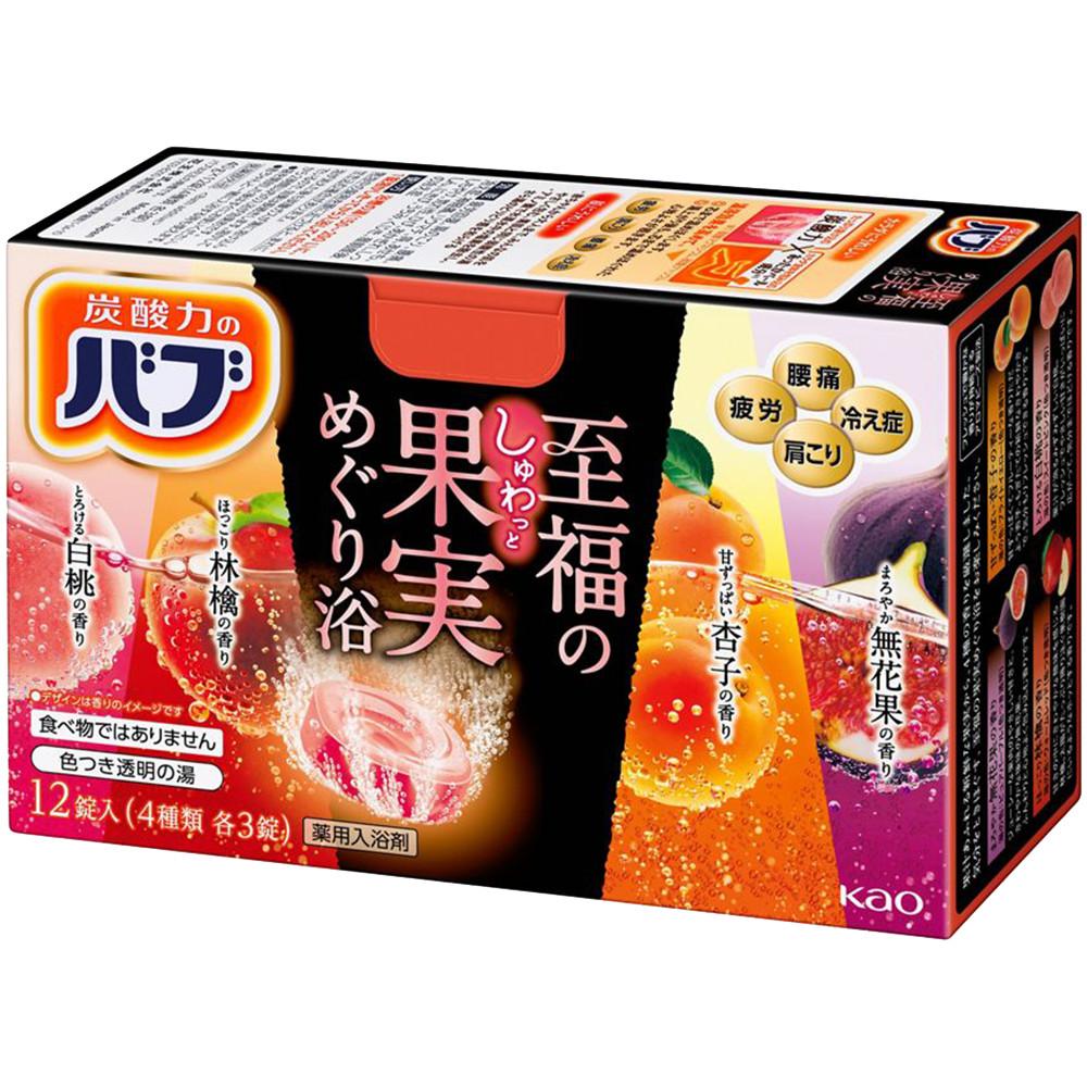일본 입욕제 카오 바브 배쓰밤 행복의 과일 순회 목욕 12개입
