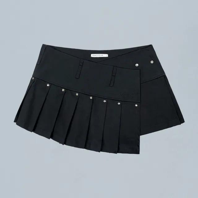 [2/10 예약배송] 플리츠 레이어드 랩 스커트 (BLACK) F24ZD885