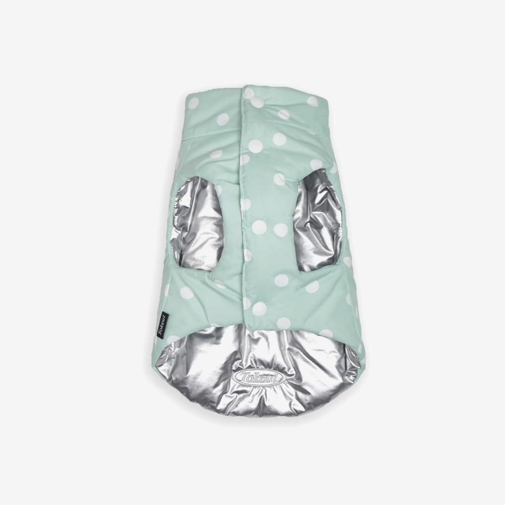 토클 REVERSIBLE PADDED VEST_MINT/SILVER