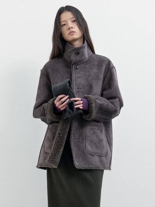 리버시블 시어링 무스탕 (다크그레이)