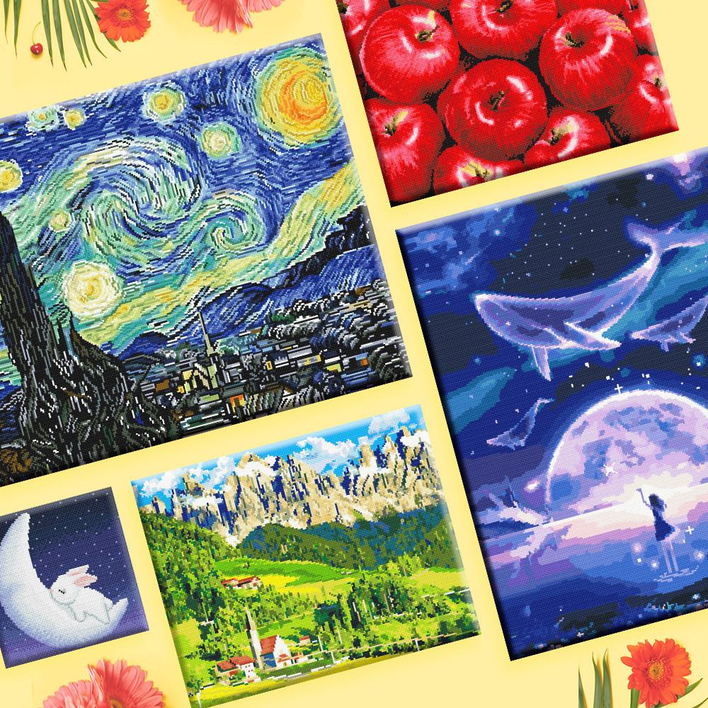 보석십자수 달토끼 부엉이 사과 구어도 취미생활추천