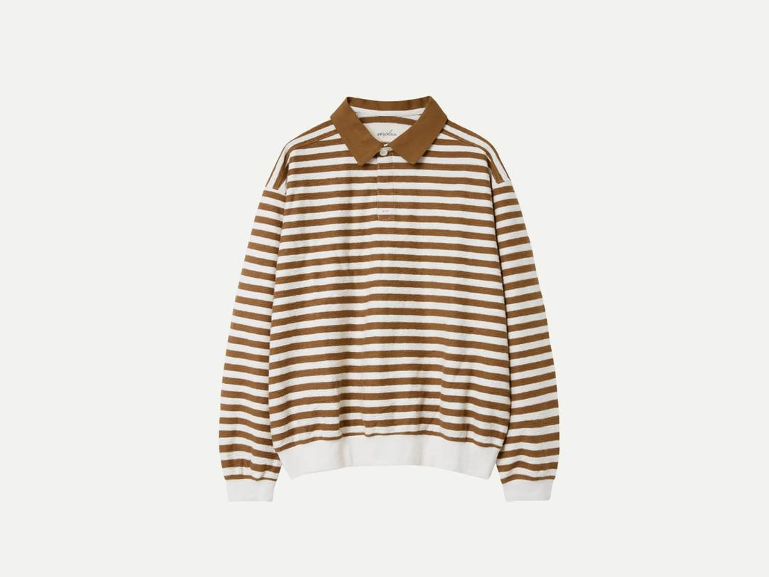 Via Lucky stripe pk shirt (Brown stripe)