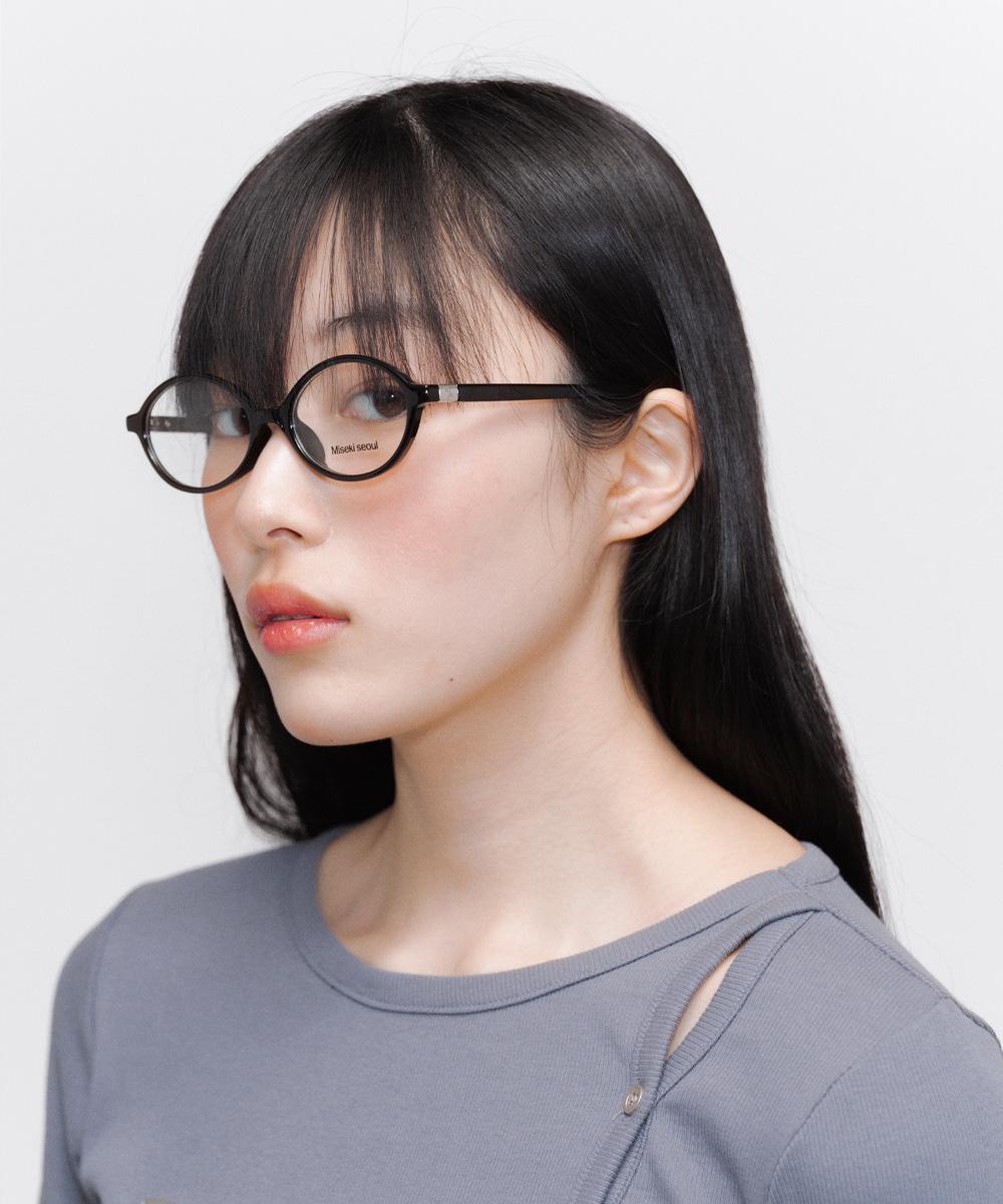 Signature logo round glasses BLACK