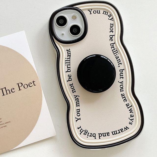 아이폰 레터링 블랙 물결 테두리 그립톡 거치대 실리콘 젤리 유니크 심플 힙 친구 선물 우정 커플 핸드폰 휴대폰 애플 폰 케이스 아이폰케이스 X 11 12 프로 13 14 프로맥스