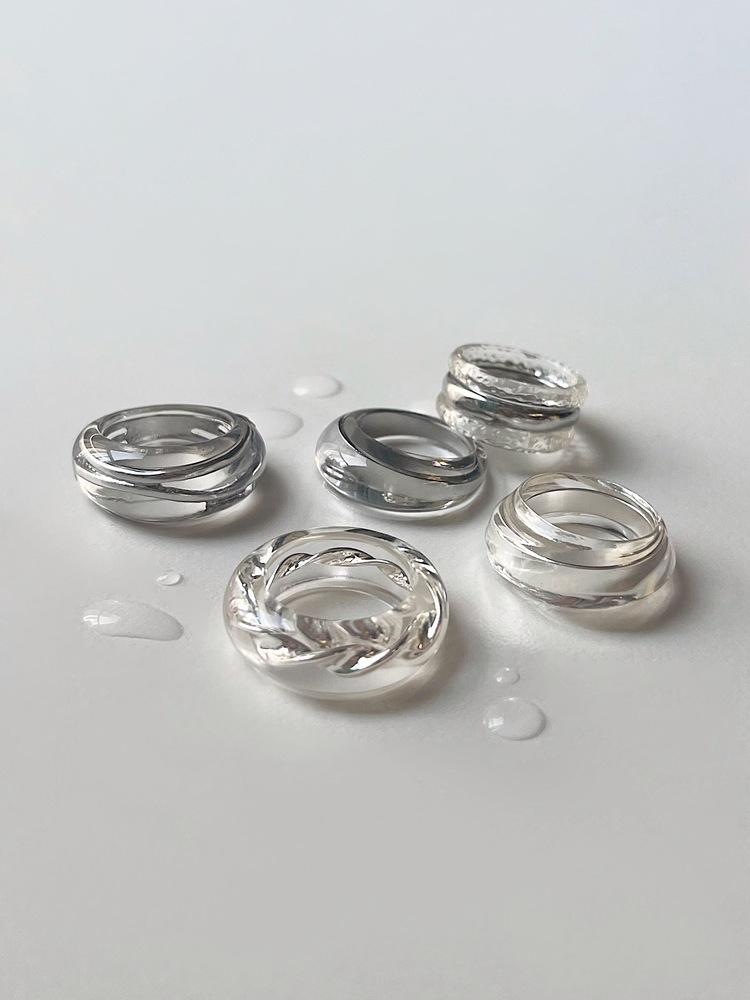 메탈 믹스 아크릴 반지 (5type)