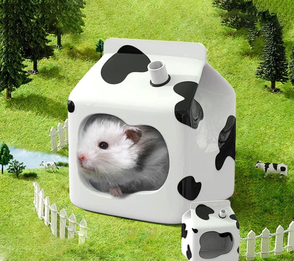 곰찌 [밀크 하우스] 세라믹 도자기 햄스터은신처 골든 드워프 소동물은신처