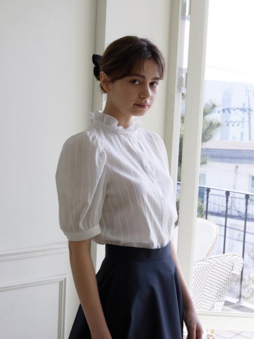 White Cotton Frill Blouse
