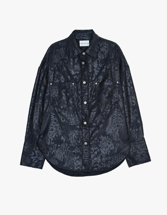 Leopard Fringe Shirt - Black