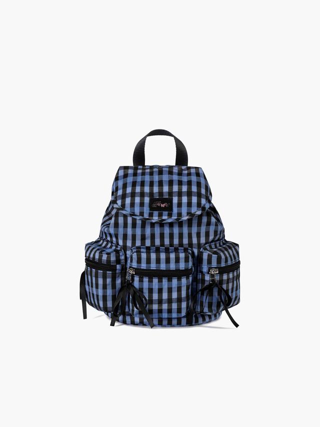 BERRY POCKET BACKPACK - CHECK BLUE