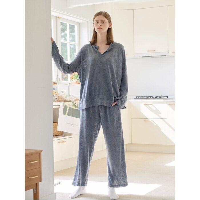 슬럽 컴포트 파자마 세트 - 네이비