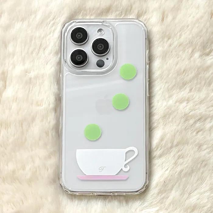 [+맥세이프] 젤리 하드 폰케이스 - Drink(matcha)