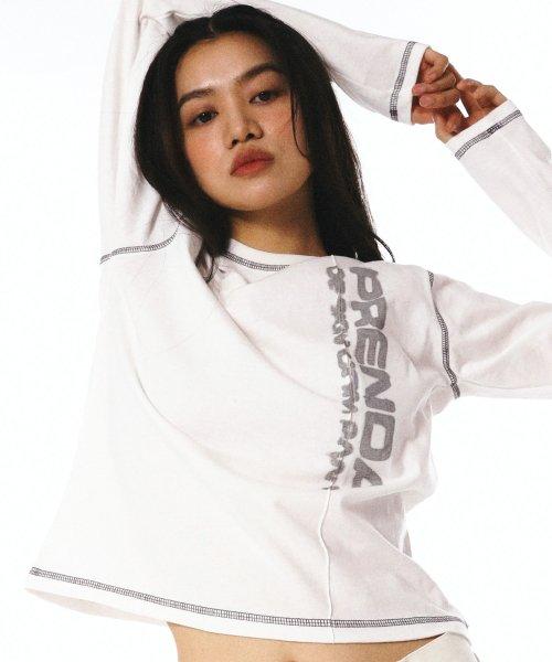 SMUDGED LOGO LONG SLEEVE WHITE