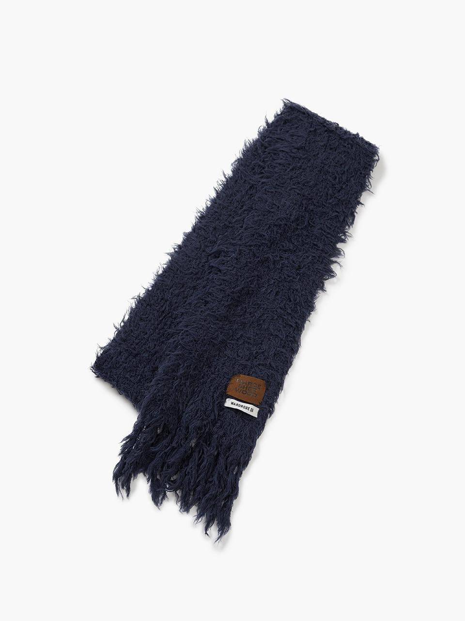 PUPPY TOUCH FRINGE MUFFLER_navy