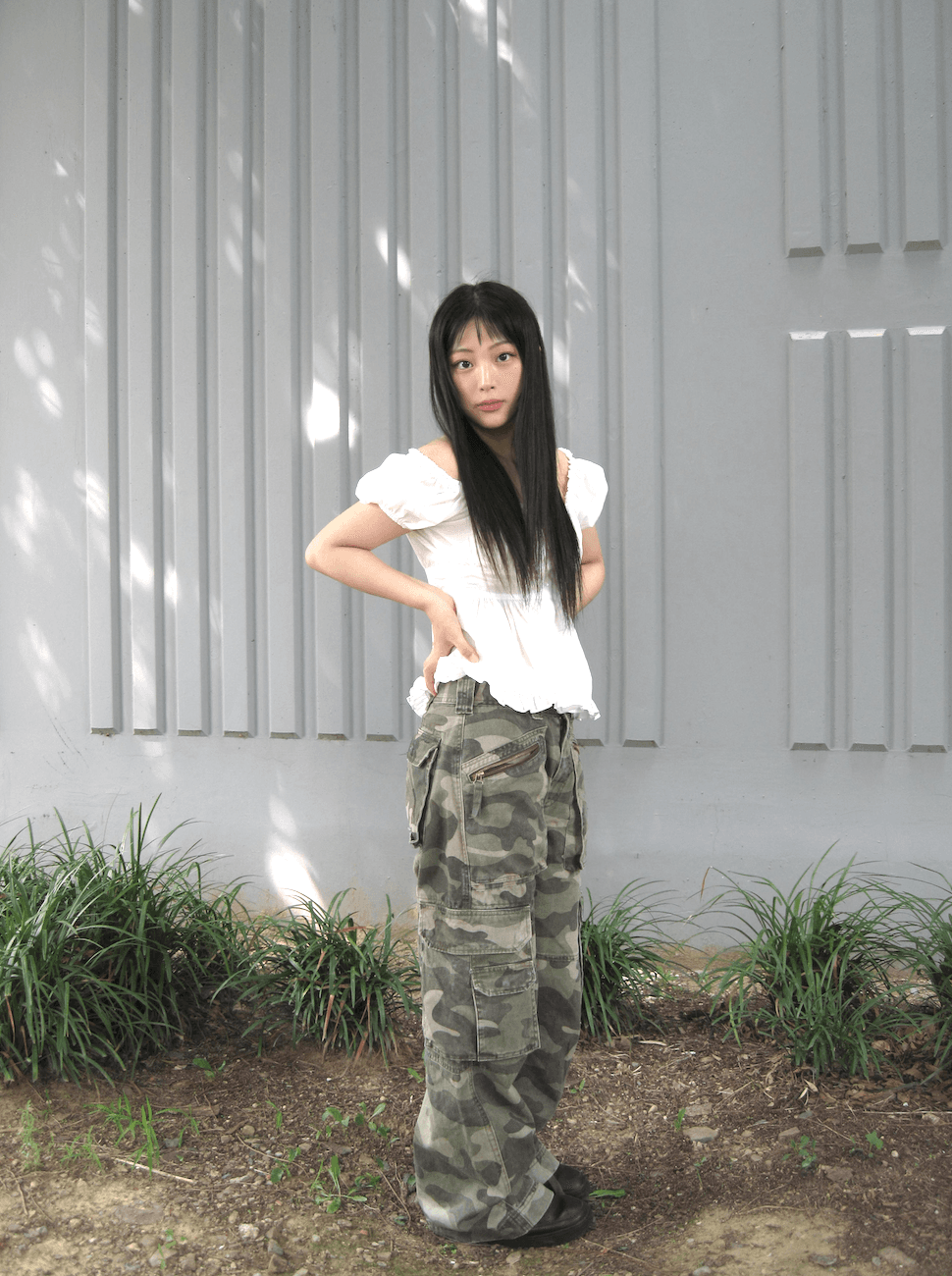 UNISEX) Camo Washing Pants