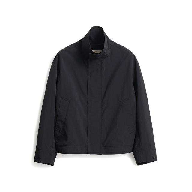 W High Neck Bomber Jacket_Black