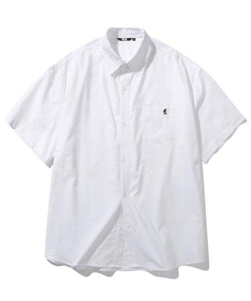 시티보이 보트자수 옥스포드 오버핏 반팔셔츠 (WHITE)