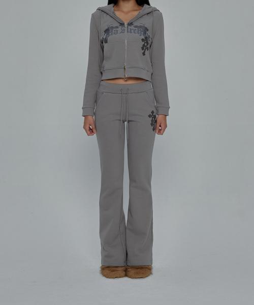 CROSS PATCHED PISTOL SWEATPANTS_BEIGE