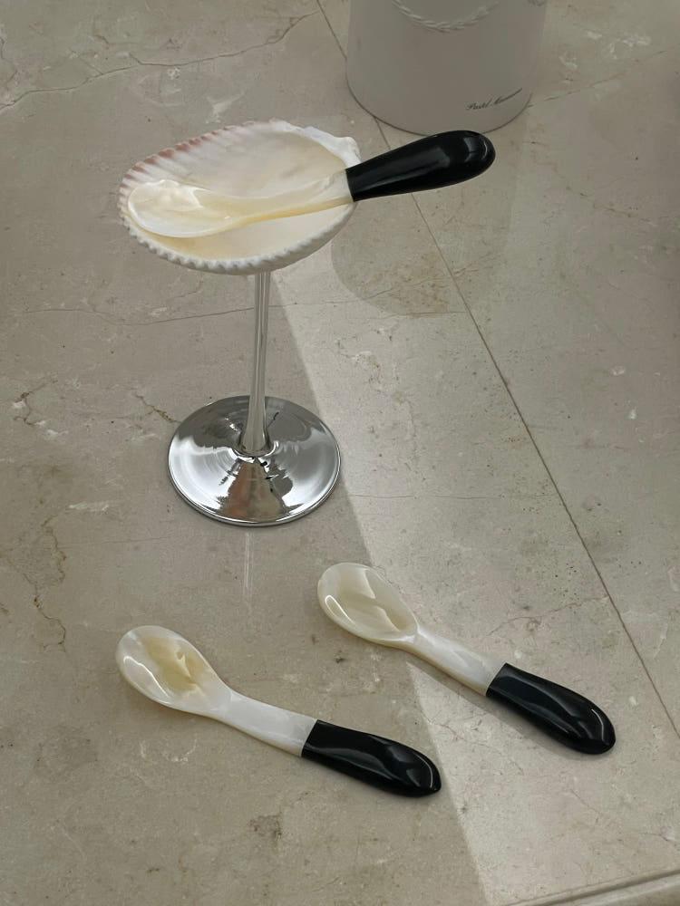 자개 배색 디저트 스푼