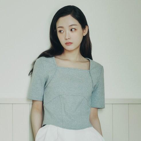 쥬시쥬디 여성용 스퀘어넥 골지 티셔츠 JZTS321C