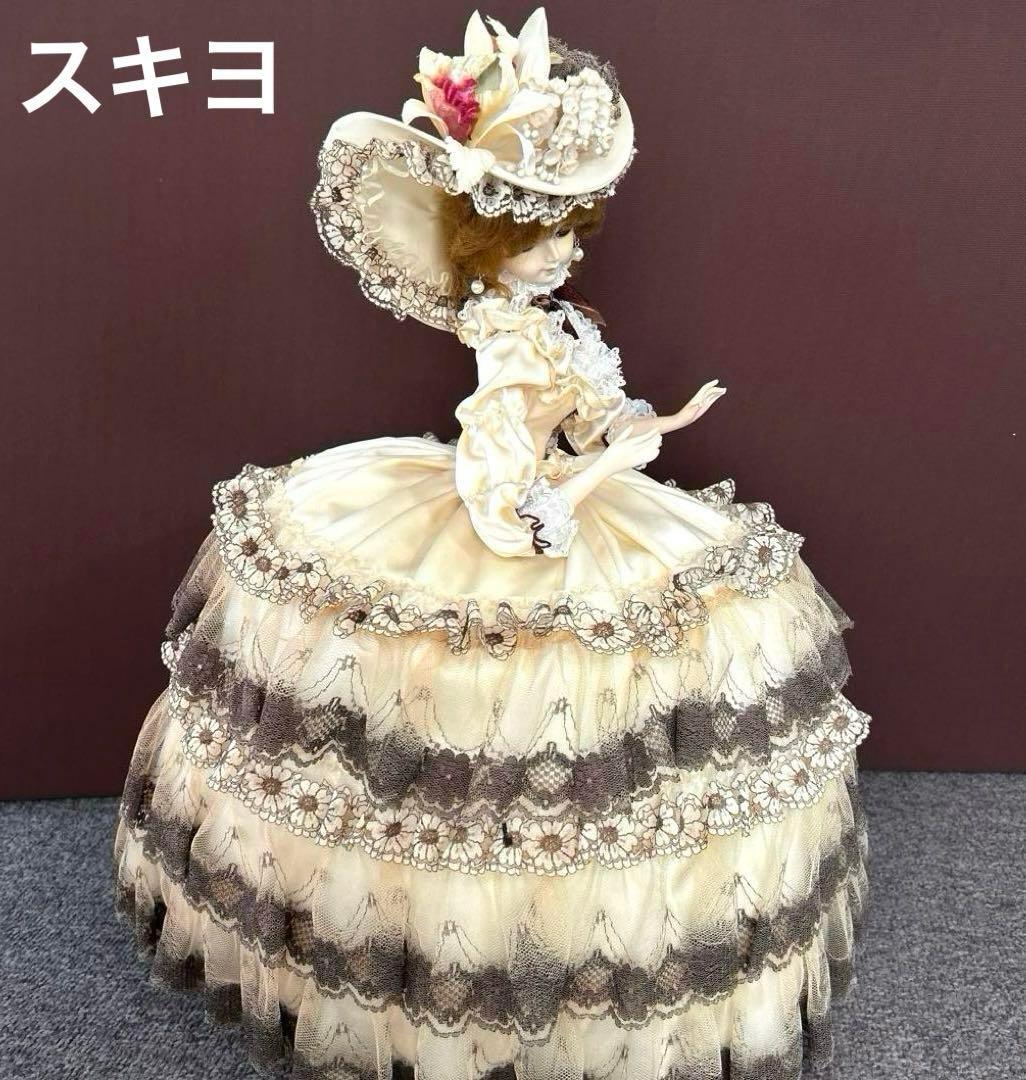 【期間限定】スキヨ　フランス人形 昭和レトロ　高さ60㎝　手づくり　アンティーク