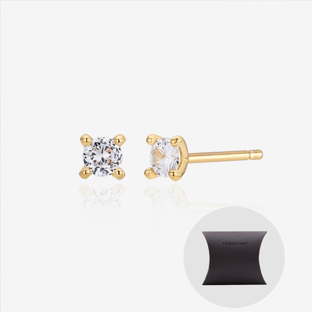 골드앤디어 골드앤디어 14KGF 기본 크리스탈 큐빅귀걸이