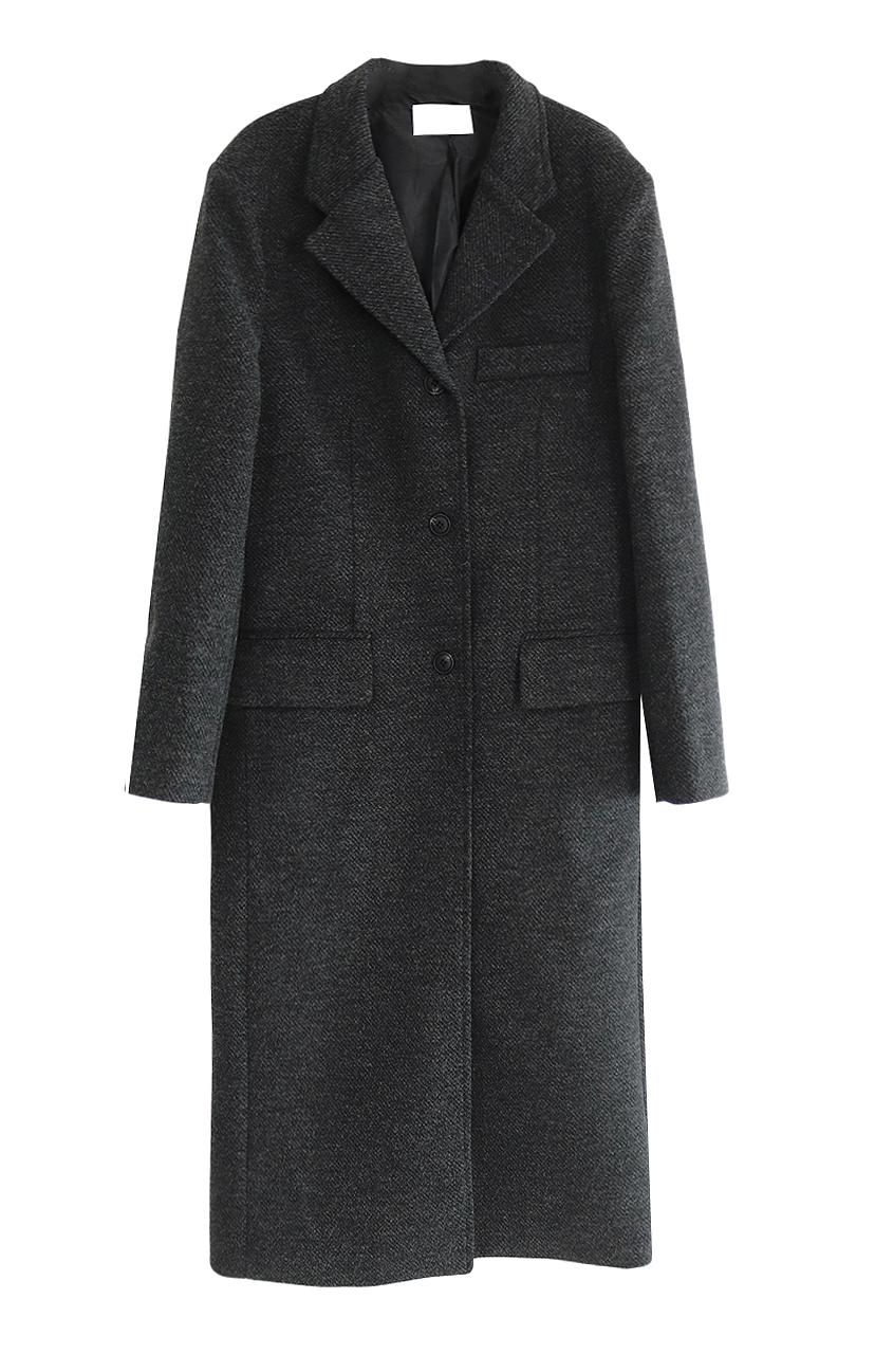 시크윈 HERRINGBONE TWILL WOOL LONG COAT 헤링본 트윌 울 롱코트 (2 COLORS)