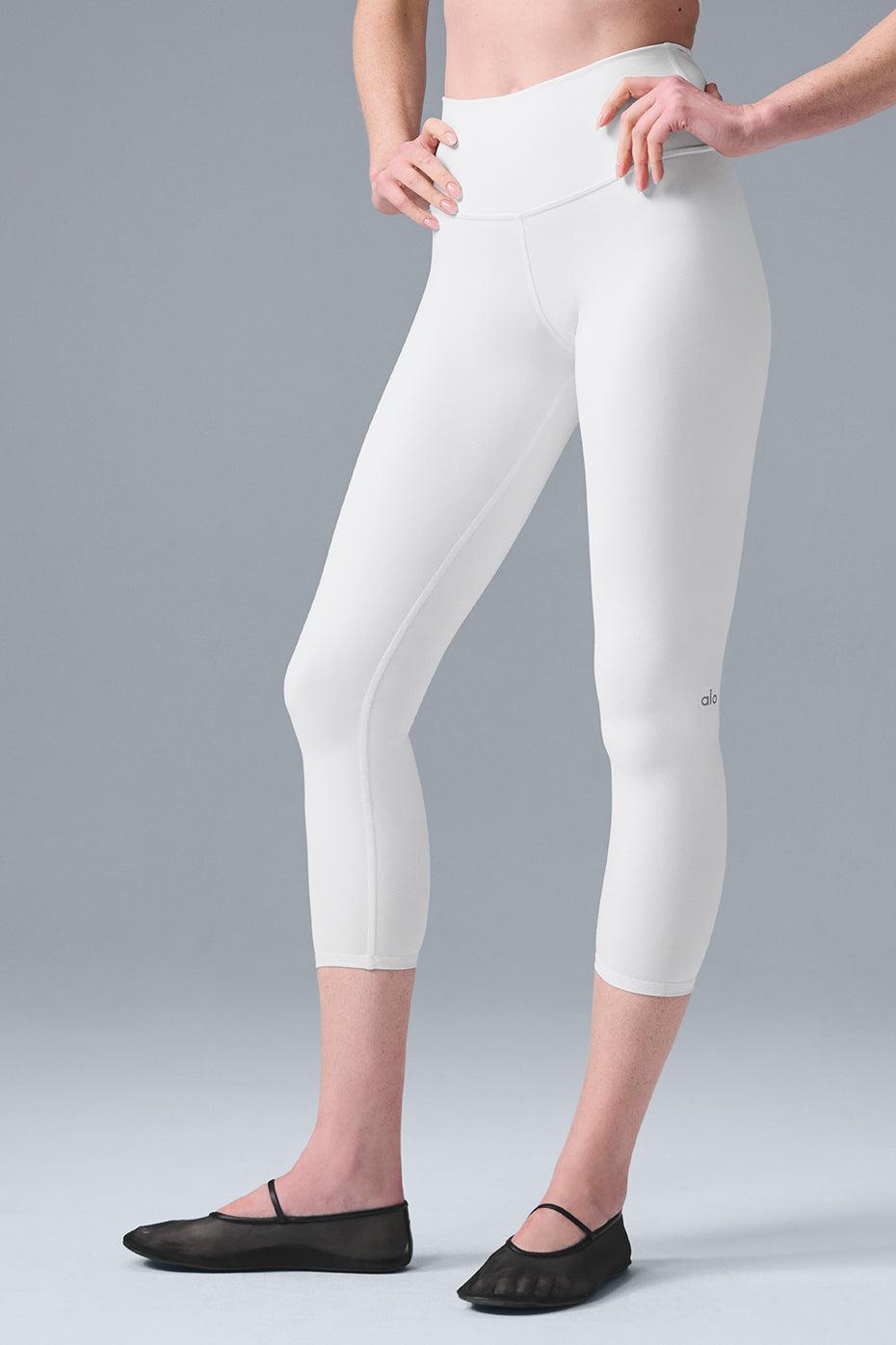 High-Waist Airbrush Capri - White - White / XXS