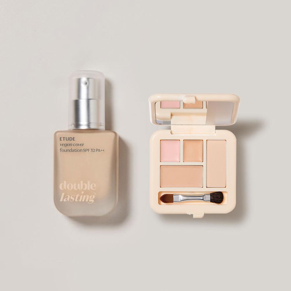 [에뛰드] 더블래스팅 비건 커버 파운데이션 SPF32/PA++ 30g + 22,000원 상당 본품(더블래스팅 아티스트 컨실러 팔레트) 증정!