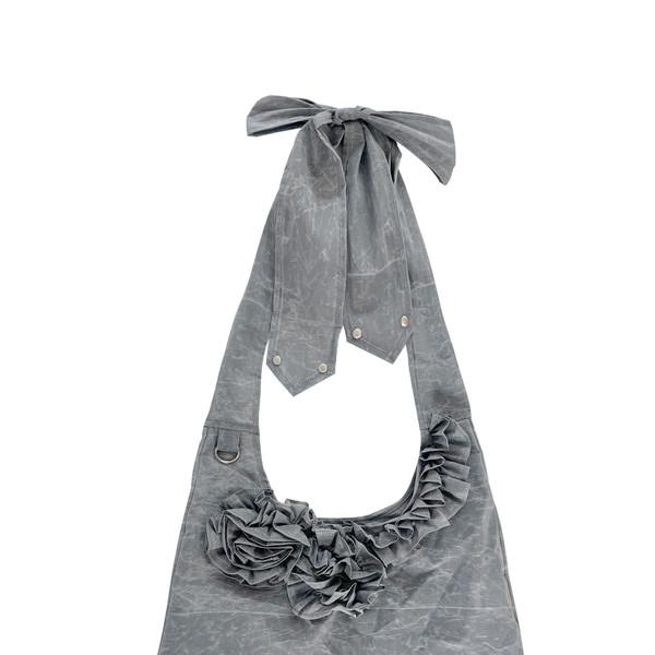 [45% OFF] LIGHT GREY NYLON FLOWER HOBO CROSS BAG