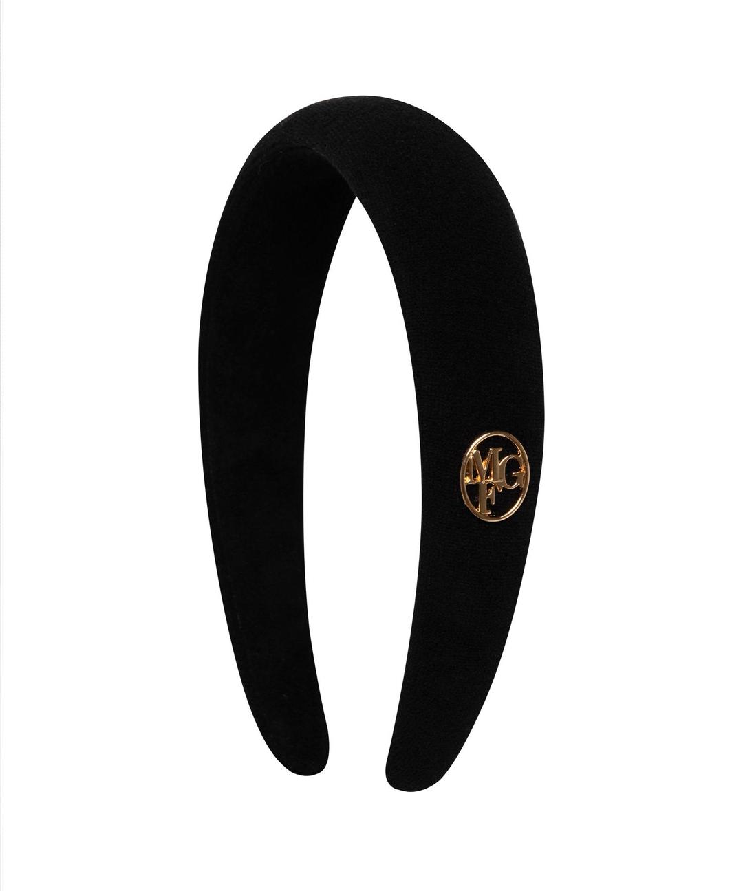 [특가ㅣ~9/6]CIRCLE LOGO VELVET CORDUROY HAIR BAND black